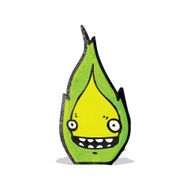 cartoon green flame N6