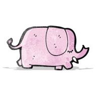 cartoon pink elephant N10