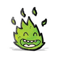 cartoon green flame spirit N2
