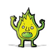 cartoon green flame spirit N5