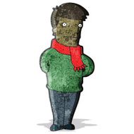 cartoon man wearing scarf