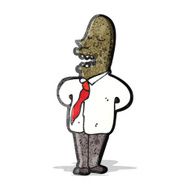 cartoon self important man talking N2