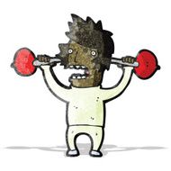Cartoon Man Lifting Weights N9