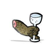 cartoon arm holding wine glass