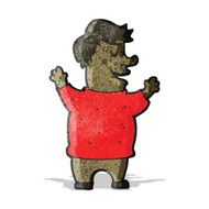cartoon happy fat man