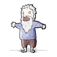 cartoon frightened old man N2