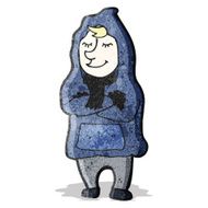 cartoon man in hooded top