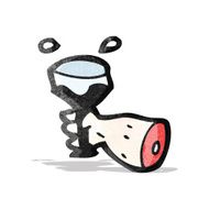 cartoon hand raising glass of wine N2