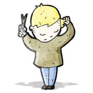 cartoon man cutting hair