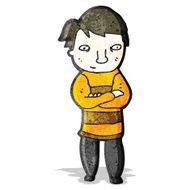 cartoon man with folded arms