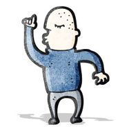 cartoon dancing bald man