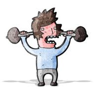 Cartoon Man Lifting Weights N10