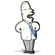 cartoon bald office guy