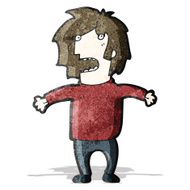 cartoon nervous man N10