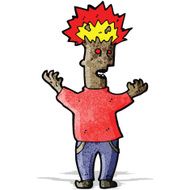 cartoon man with exploding head N6