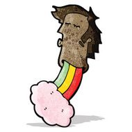 cartoon floating crazy drugs trip head