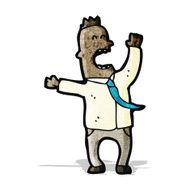 cartoon businessman doing his business