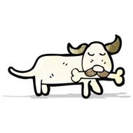 cartoon dog with bone