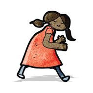 cartoon girl ready for fight