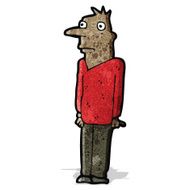 cartoon frightened man N14