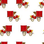 Vintage truck seamless vector pattern