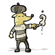 cartoon cool french dog N2