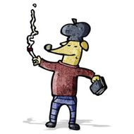cartoon cool french dog N4