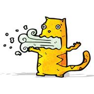 cartoon burping cat N3