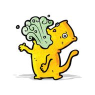 cartoon burping cat N5