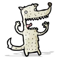 excited wolf