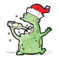 cartoon christmas party frog