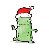 cartoon christmas party frog N2