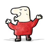 cartoon bald man whistling
