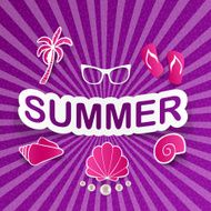 Word summer with beach