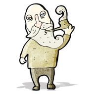 cartoon old man smoking pipe N2