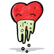 cartoon love sick heart