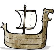 Cartoon Viking Ship N8