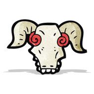 spooky ram skull cartoon N2
