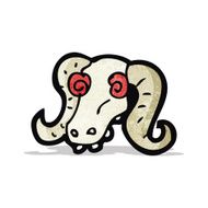spooky ram skull cartoon N3