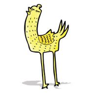 cartoon funny long legged bird