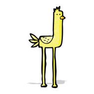 cartoon funny long legged bird N4