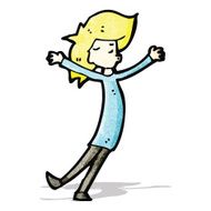 happy blond person
