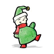 Cartoon Christmas Elf Waving N2