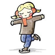 cartoon ice skating woman