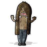 cartoon long haired man