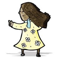 cartoon pointing woman