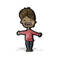 cartoon grimacing boy