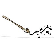 cartoon calligraphy brush N2