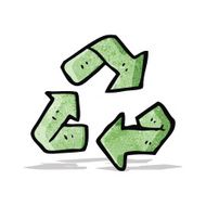 cartoon recycling symbol