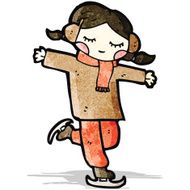 cartoon ice skating girl